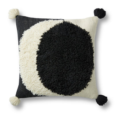 product image for Crescent Moon Hand Woven Black/White Pillow 1 41