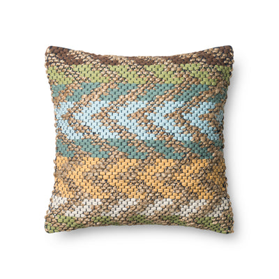 product image of Green & Multi Dhurri Style Pillow by Loloi 52