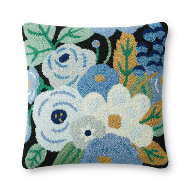 product image for Hooked Indigo/Multi Color Pillow 1 77