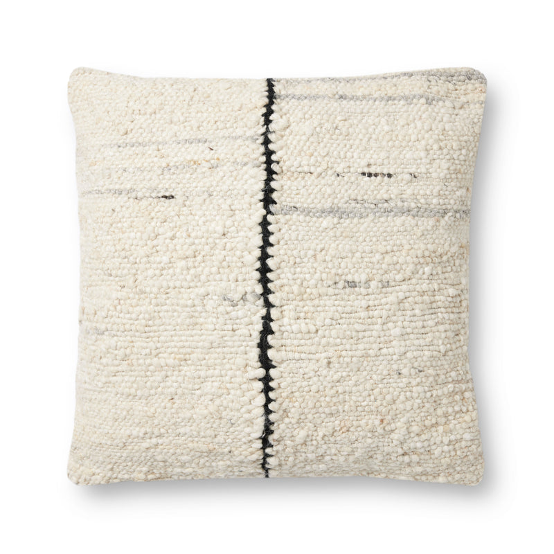 media image for Carla Hand Woven Ivory Black Pillow By Amber Lewis X Loloi P154Pal0030Ivblpil3 1 219