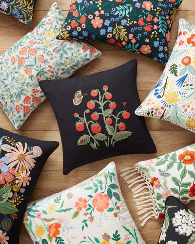 product image for multi color pillow by rifle paper co x loloi p190prp0024ml00pil3 4 56