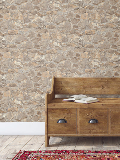product image for Field Stone Wallpaper in Tan/Gray from the Mediterranean Collection by York Wallcoverings 79