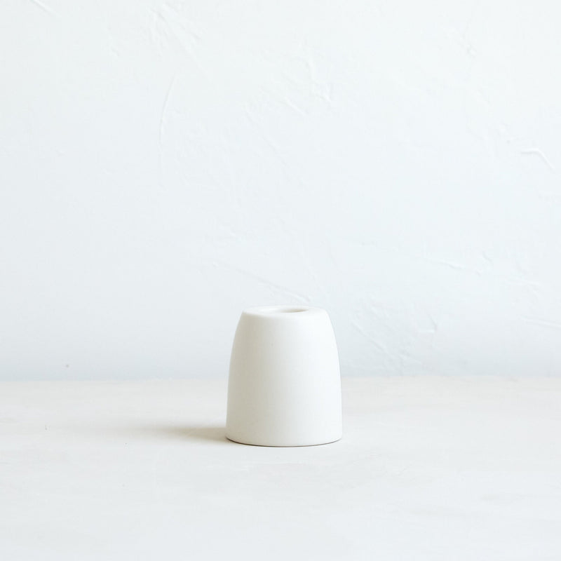 media image for petite ceramic taper holder in matte white 9 253