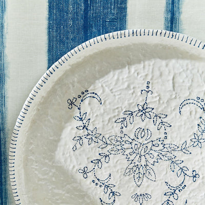 product image for Mykonos Blue and White Platter - Set of 2  84