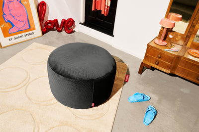 product image for Point Large Recycled Royal Velvet Pouf 34
