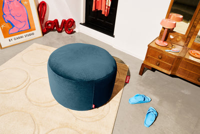 product image for Point Large Recycled Royal Velvet Pouf 23