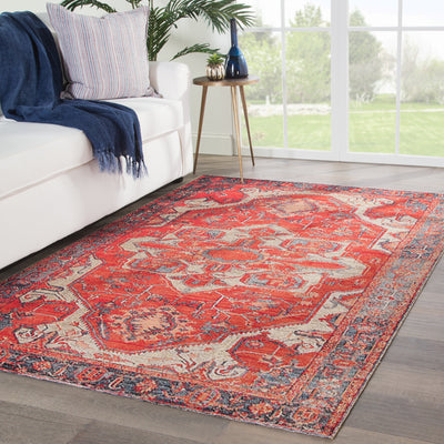 product image for Leighton Indoor/ Outdoor Medallion Red & Blue Area Rug 37