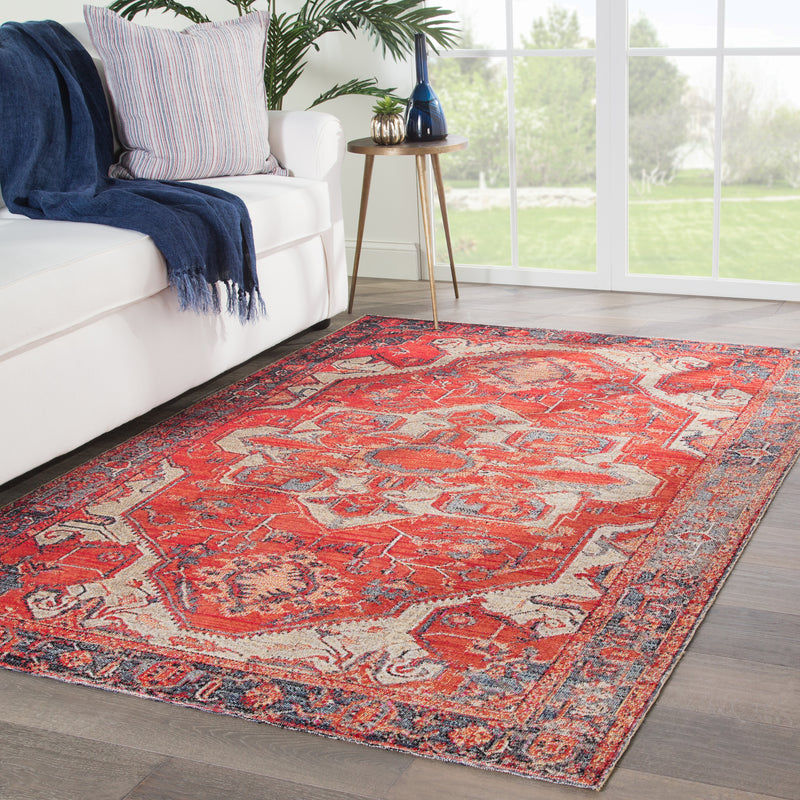 media image for Leighton Indoor/ Outdoor Medallion Red & Blue Area Rug 211