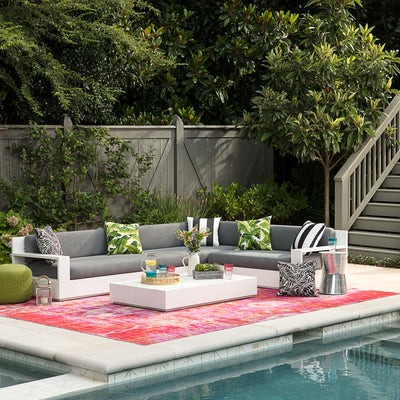 product image for Zenith Indoor/ Outdoor Ikat Pink & Orange Area Rug 77