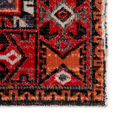 product image for paloma indoor outdoor tribal red black rug design by jaipur 4 38