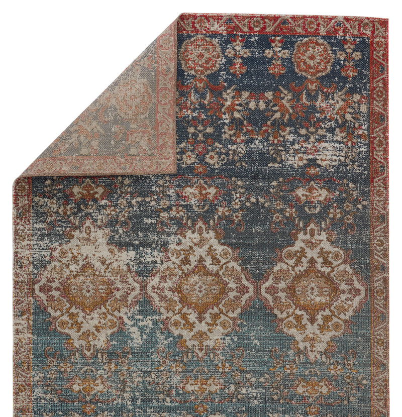media image for Freemond Indoor/Outdoor Medallion Rug in Blue & Red by Jaipur Living 293