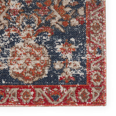product image for Freemond Indoor/Outdoor Medallion Rug in Blue & Red by Jaipur Living 65