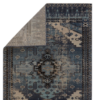 product image for Cicero Indoor/Outdoor Medallion Rug in Blue & Gray by Jaipur Living 58
