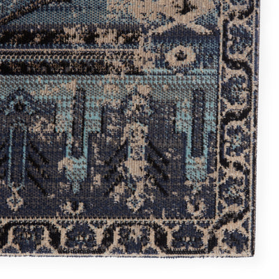 product image for Cicero Indoor/Outdoor Medallion Rug in Blue & Gray by Jaipur Living 79