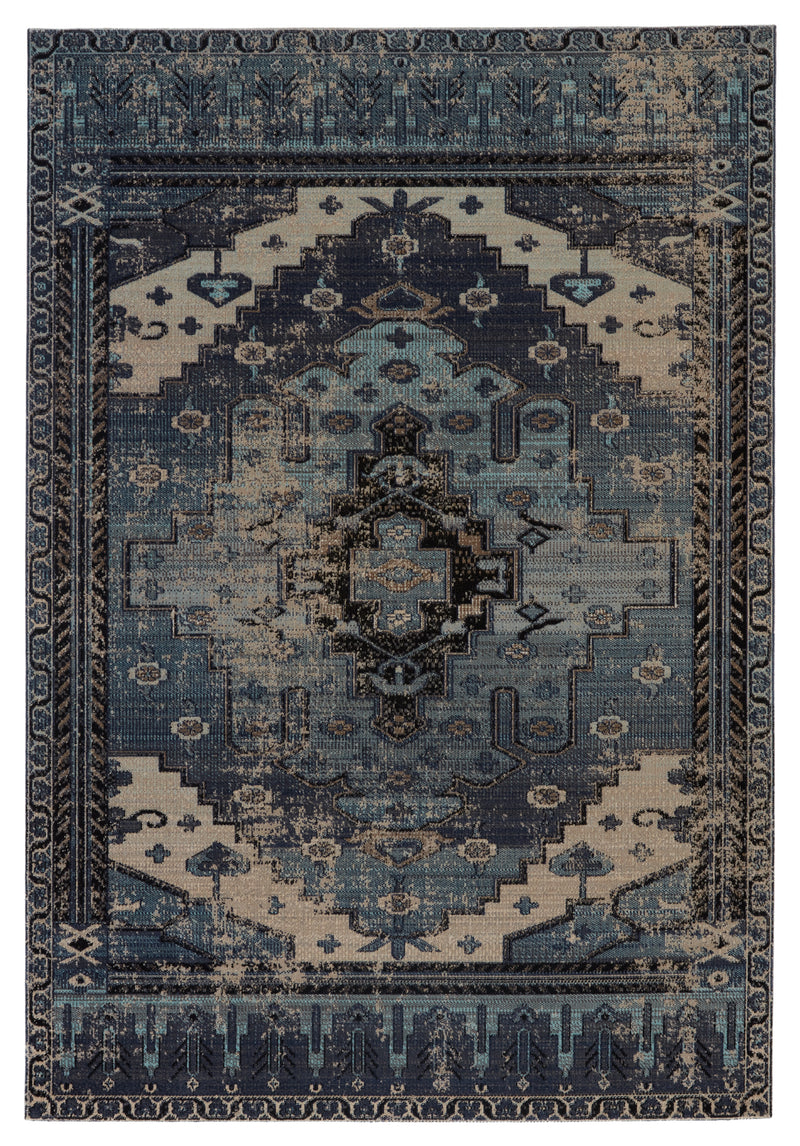 media image for Cicero Indoor/Outdoor Medallion Rug in Blue & Gray by Jaipur Living 234
