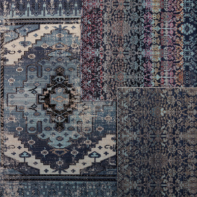 product image for Cicero Indoor/Outdoor Medallion Rug in Blue & Gray by Jaipur Living 96