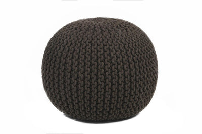 product image of hand knitted contemporary wool pouf black design by chandra rugs 1 519