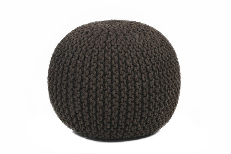 media image for hand knitted contemporary wool pouf black design by chandra rugs 1 27