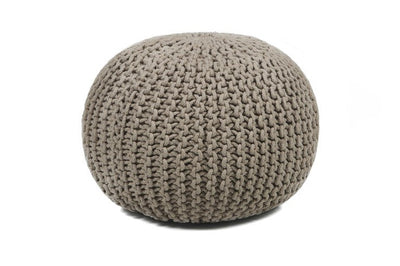product image of hand knitted contemporary wool pouf brown design by chandra rugs 1 591