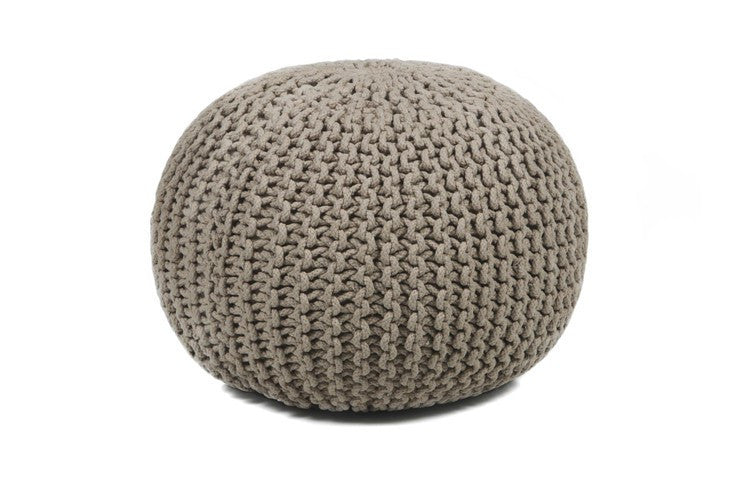 media image for hand knitted contemporary wool pouf brown design by chandra rugs 1 267