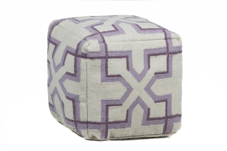 media image for hand knitted contemporary wool pouf purple design by chandra rugs 1 232