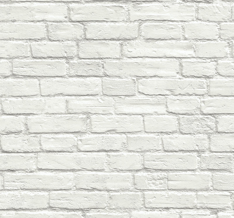 media image for Industrial Faux Brick Prepasted Wallpaper Off-White by Seabrook 282