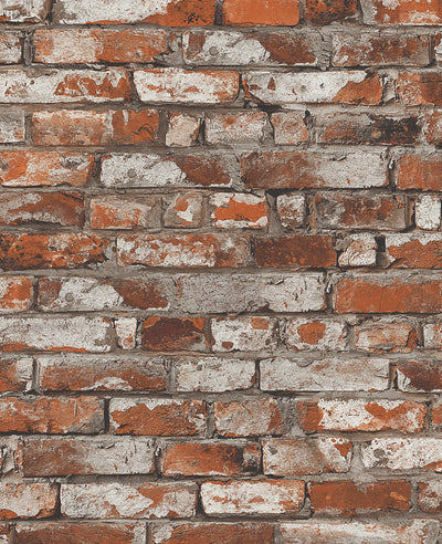 product image for Tailor Faux Brick Prepasted Wallpaper in Spiced Ginger 45