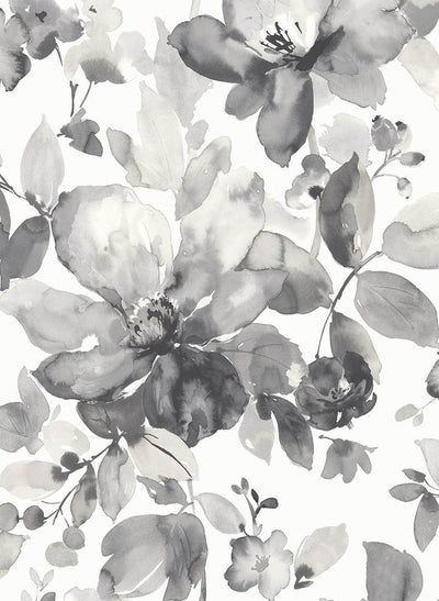 product image of Watercolor Garden Wallpaper in Inkwell 527
