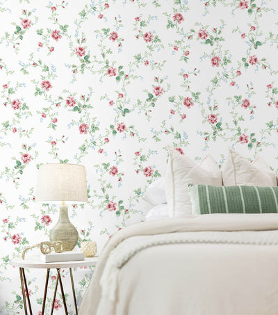 product image for Meadow Floral Trail Wallpaper in Blush & Spearmint 42