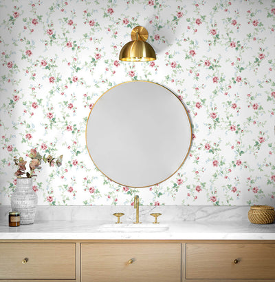product image for Meadow Floral Trail Wallpaper in Blush & Spearmint 47