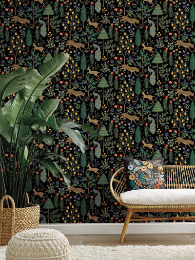 product image for Menagerie Peel & Stick Wallpaper in Black by York Wallcoverings 51