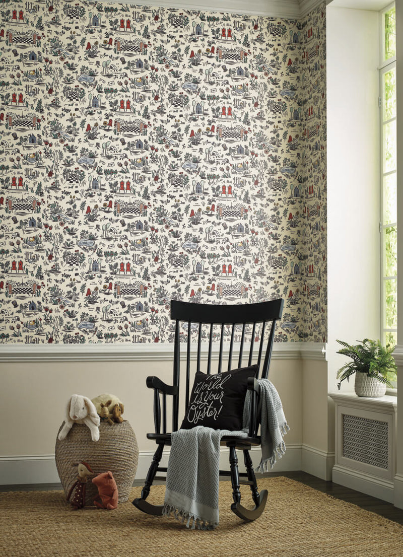 media image for Wonderland Peel & Stick Wallpaper in Pastel by York Wallcoverings 247