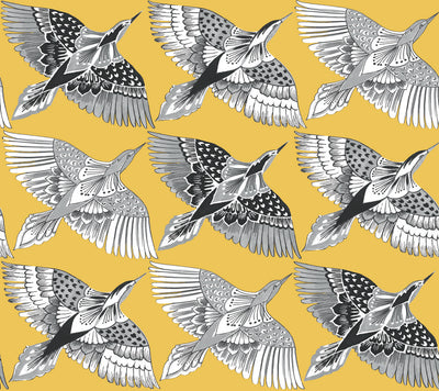 product image of Feather Flight Yellow Peel & Stick Wallpaper by York Wallcoverings 556