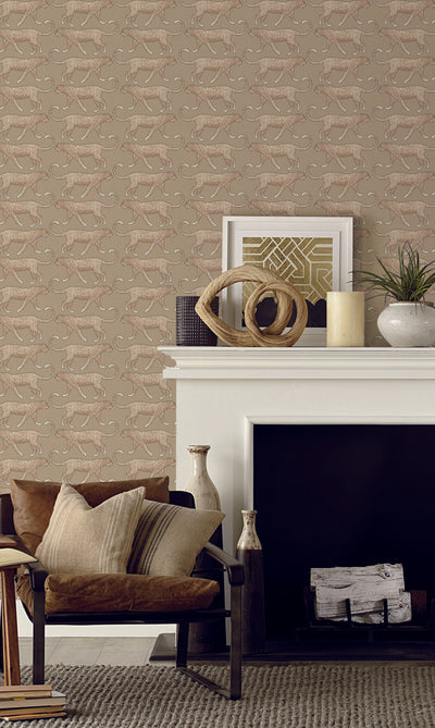 product image for Big Cat Walk Brown Peel & Stick Wallpaper by York Wallcoverings 22
