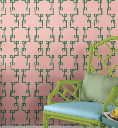 product image for Bamboozled Bahama Pink Peel & Stick Wallpaper from Madcap Cottage Collection by York Wallcoverings 57