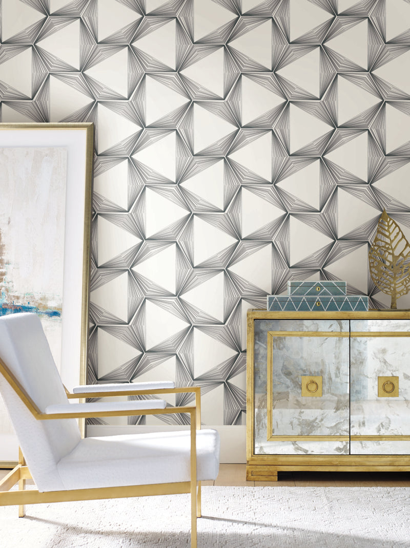 media image for Honeycomb Charcoal Peel & Stick Wallpaper by Candice Olson 26