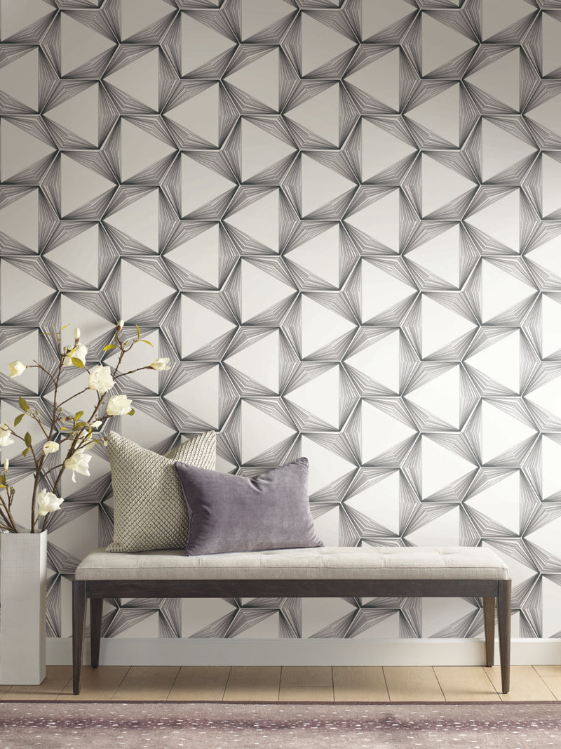 media image for Honeycomb Charcoal Peel & Stick Wallpaper by Candice Olson 253