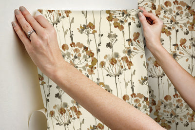 product image for Flourish Burnt Orange Peel & Stick Wallpaper by Candice Olson 95