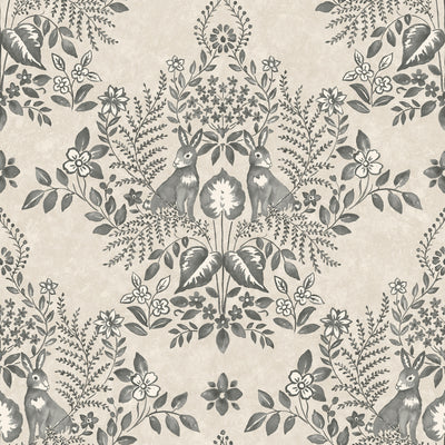 product image for Cottontail Toile Peel & Stick Wallpaper in Linen/Charcoal 7
