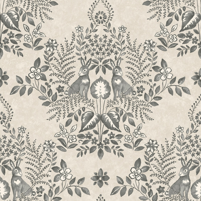 media image for Cottontail Toile Peel & Stick Wallpaper in Linen/Charcoal 215