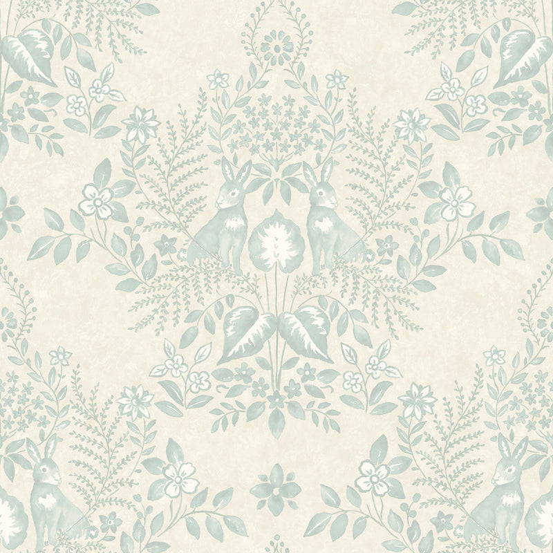 media image for Cottontail Toile Peel & Stick Wallpaper in Vintage Duck Egg 234