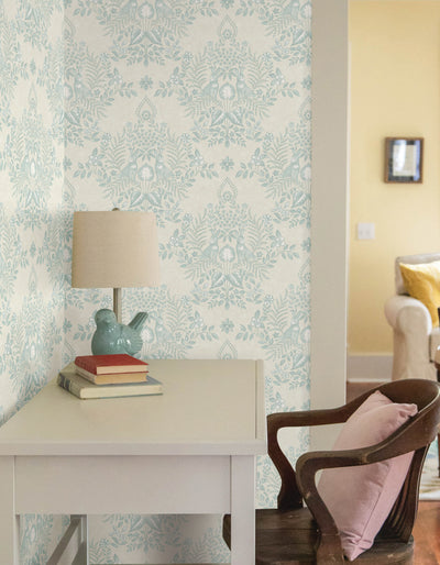 product image for Cottontail Toile Peel & Stick Wallpaper in Vintage Duck Egg 0