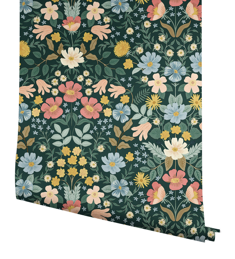 media image for Bramble Garden Emerald Peel & Stick Wallpaper by York Wallcoverings 27