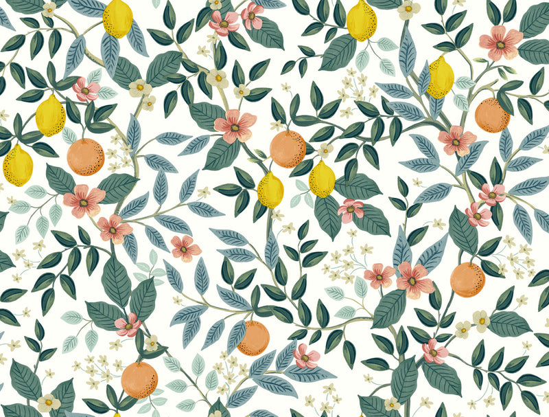 media image for Citrus Grove White Peel & Stick Wallpaper by York Wallcoverings 21