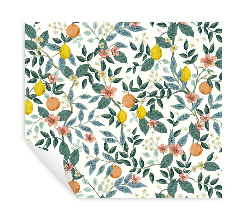 media image for Citrus Grove White Peel & Stick Wallpaper by York Wallcoverings 247