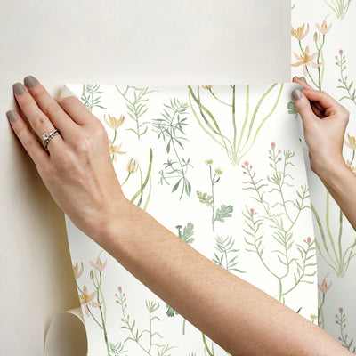 product image for Alpine Botanical Peel & Stick Wallpaper in Peach 2