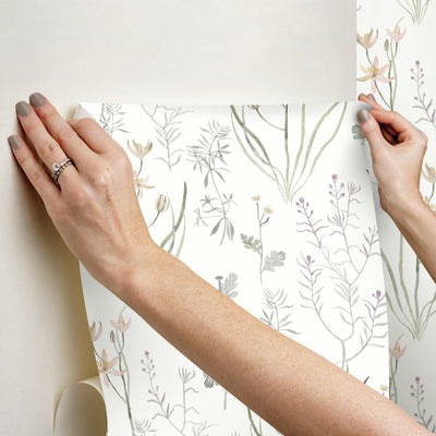 product image for Alpine Botanical Peel & Stick Wallpaper in Lavender 9