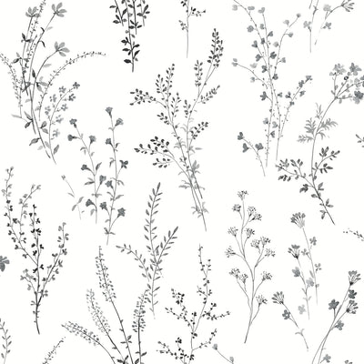 product image of Wildflower Sprigs Peel & Stick Wallpaper in Black/White 525