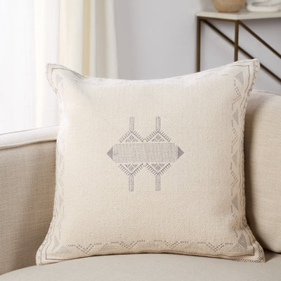product image of ianira medallion cream silver down pillow by jaipur living plw103984 1 564