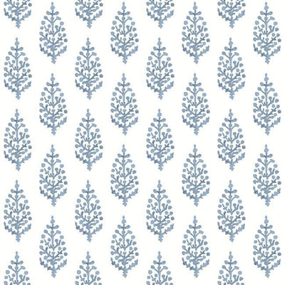product image of Paisley On Calico Wallpaper in Blue from the Simply Farmhouse Collection by York Wallcoverings 597